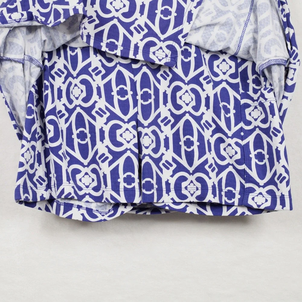 IBKÜL Geometric Print‎ Athletic Golf Tennis Pickleball Skort Blue White Sz S